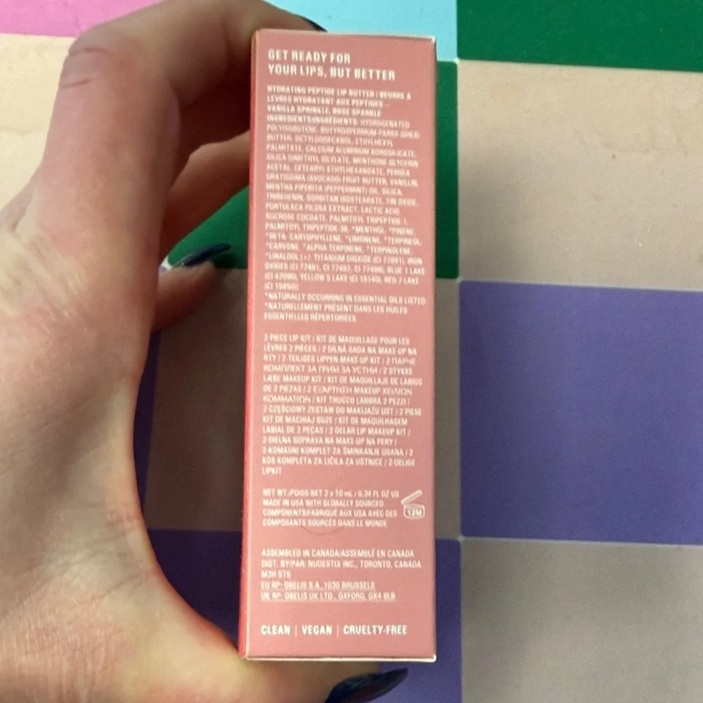 NUDESTIX Nudeglow lipset shimmer duo Vanilla Sprinkle and Rose Sparkle new box